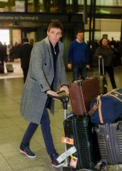 EXCLUSIVE: Cast members of the film Fantastic Beasts and where to find them fly into Heathrow Airport from New York ahead of the London premier.13 November 2016 Pictured: Eddie Redmayne Ref: SPL1390435  131116   EXCLUSIVE Picture by: Splash News Splash News and Pictures Los Angeles:	310-821-2666 New York:	212-619-2666 London:	870-934-2666 photodesk@splashnews.com 