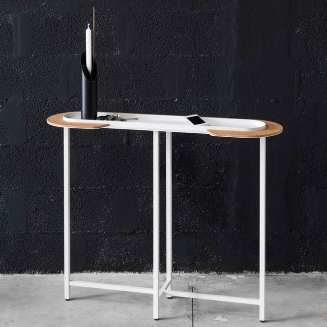 console en acier et liège