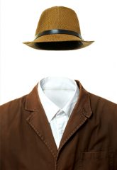 Jacket and hat isolated in white