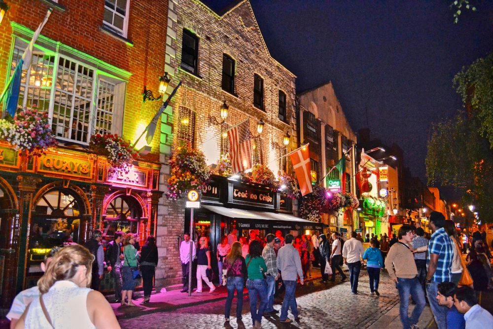 the famous temple bar area dublin ireland