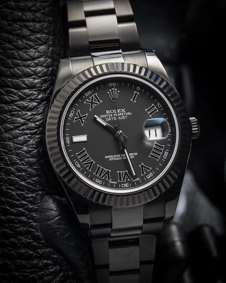 rolex oyster perpetual titan black