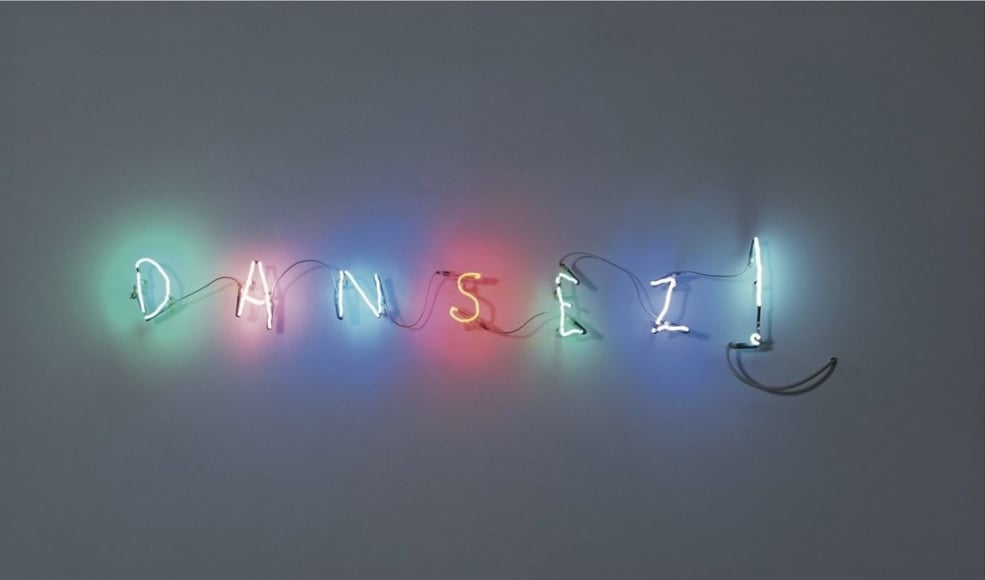 Claude Leveque sans titre ensei gnes tubes multicolores 1995