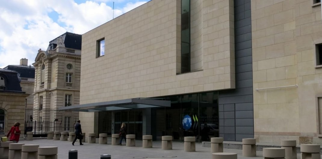 Entrance to the OECD Conference Centre April 2014