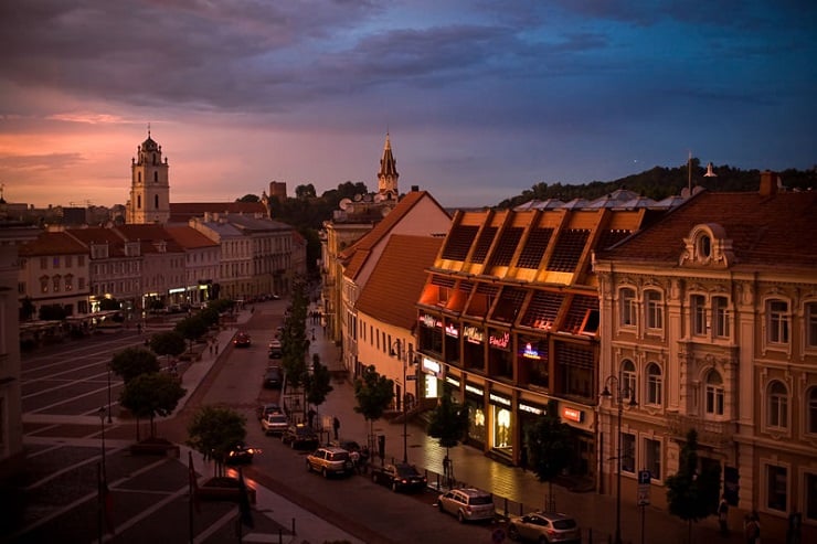 vilnius at dusk