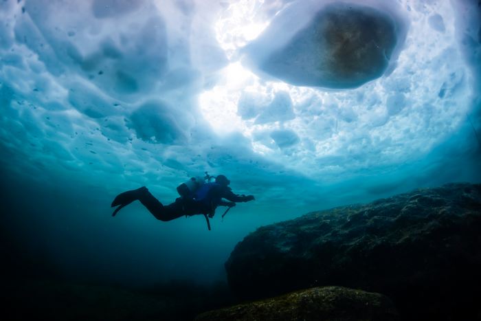 Under ice Shiretoko, Hokkaido, Japan. / Getty Images