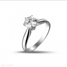 0 90 carat bague de fiancailles solitaire diamant en or blanc