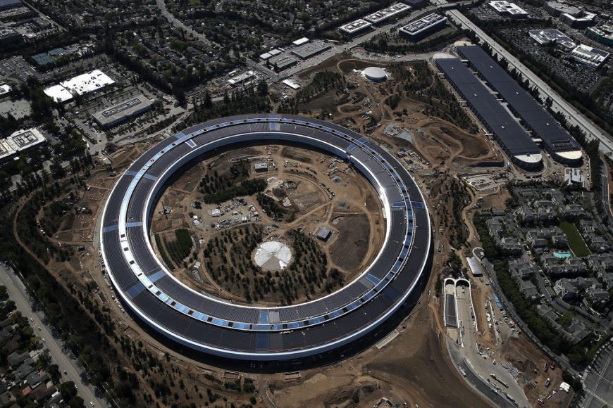 The new Apple headquarters in Cupertino, California.