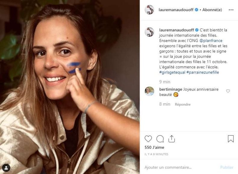 Selfie Laure manaudou soutien égalité filles garçons