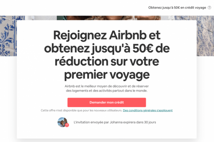 creer systeme parrainage airbnb offre reduction