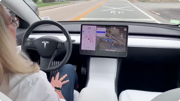 la beta version de Tesla de véhicule autonome