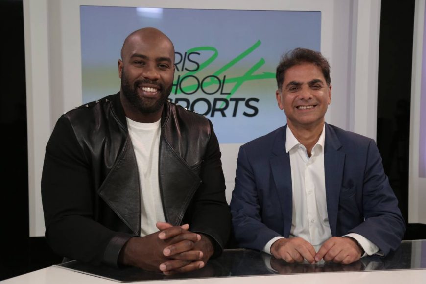 Teddy Riner, co-fondateur de MediaSchool Sports et Frank Papazian, Président de MediaSchool