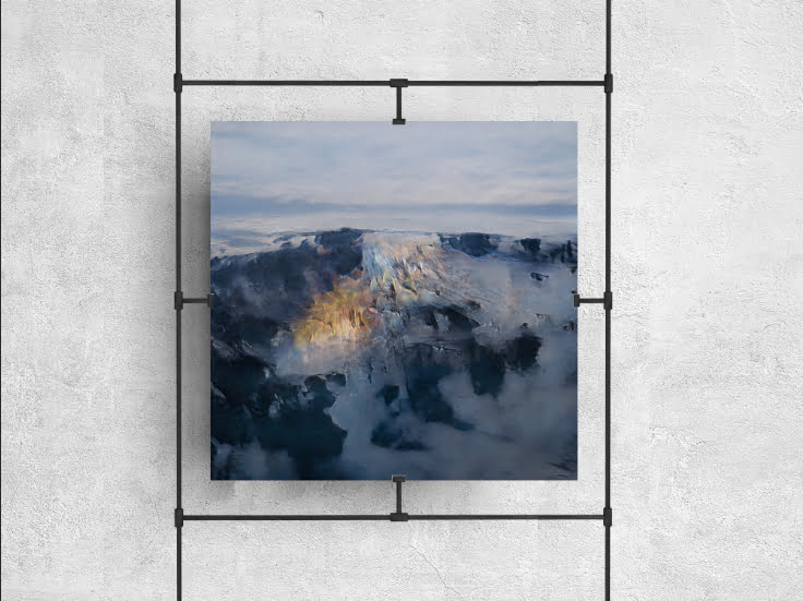 Love, 2021, Energy of the Earth, Amplified. Generative Adversarial Networks en collaboration avec le photographe Stas Bartnikas, imprimé sur papier photo. Crédit photo : Obvious