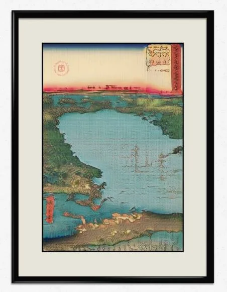The Dormant Lake,  2019, Electric Dreams of Ukiyo, Generative Adversarial Networks, imprimé sur papier washi. Crédit photo : Obvious