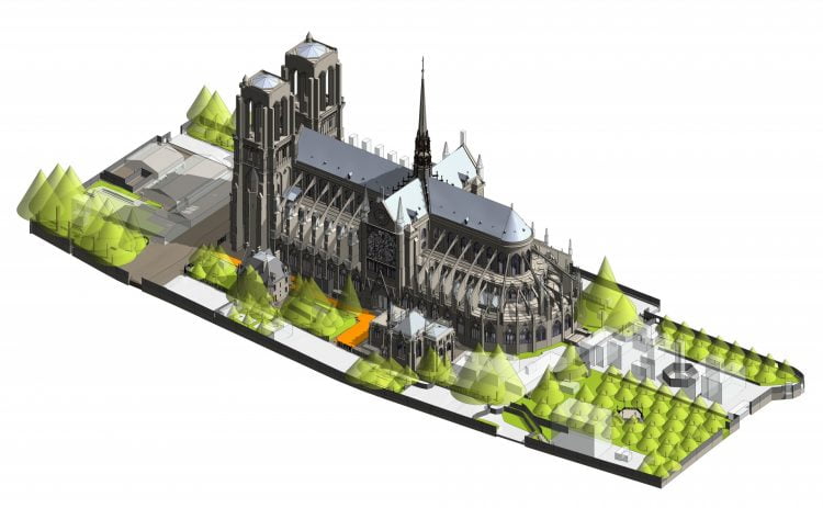 Maquette de Notre-Dame / Crédits : Autodesk