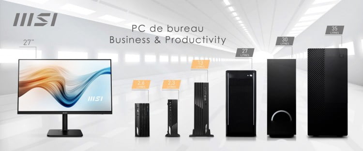vu densemble de la gamme pro business productivity de msi photo dr
