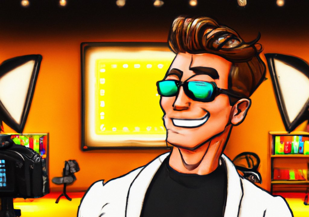 creator economy forbes dalle casey neistat in a movie studio digital art manga style