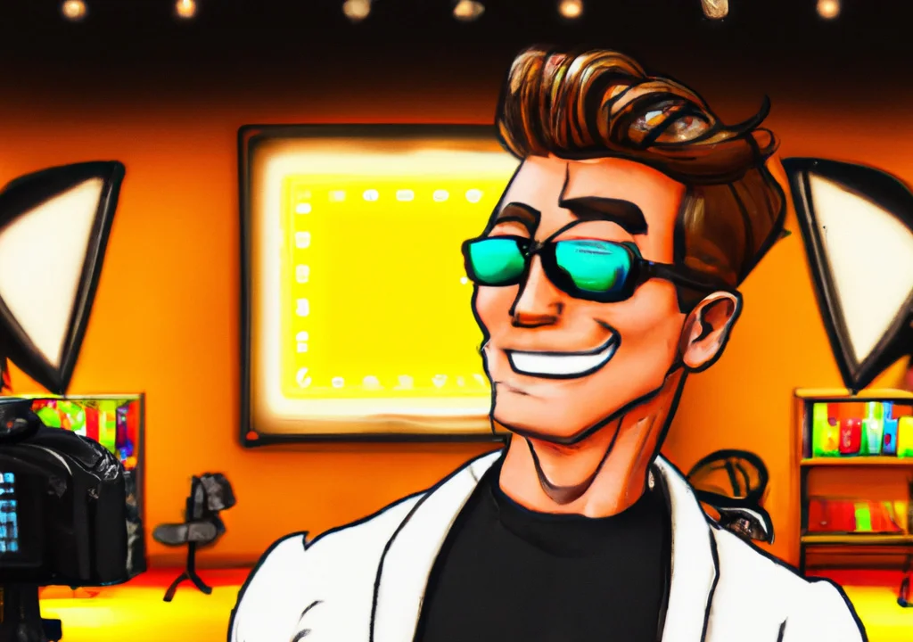 creator economy forbes dalle casey neistat in a movie studio digital art manga style