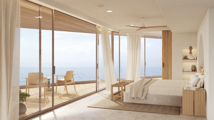 106granmeliavillaleblanc master suite with bathtub on terrace